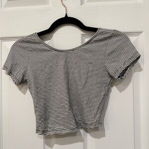 Brandy Melville Striped Scoop-Back Crop Top
